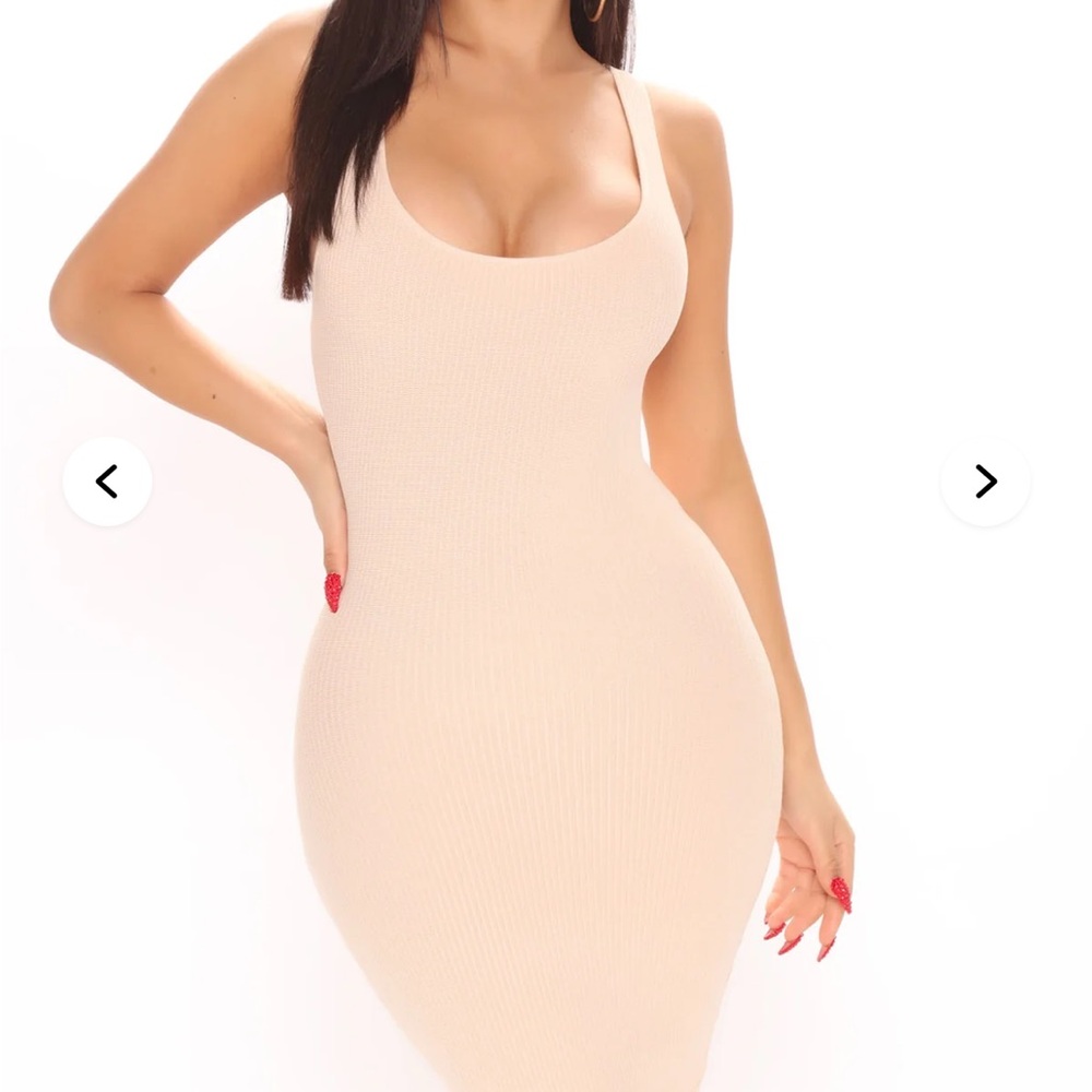 Fashion Nova Nude Ribbed Tank Mini Dress NWT